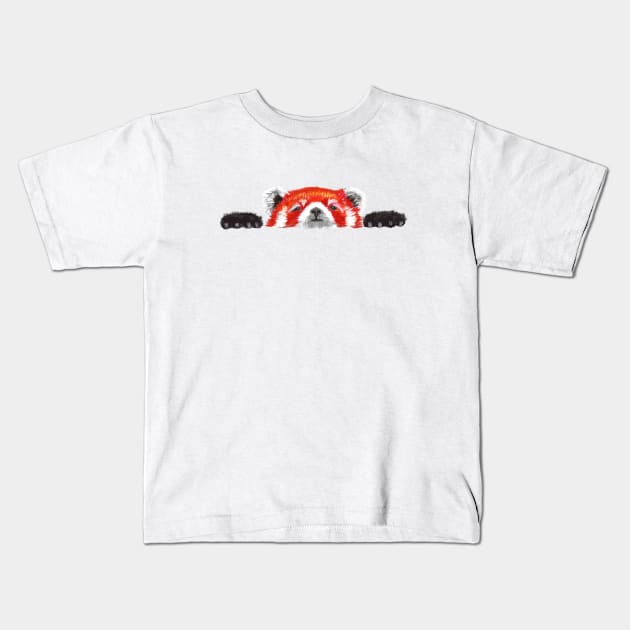 Peekaboo Red Panda is Adorable Kids T-Shirt by RavensLanding